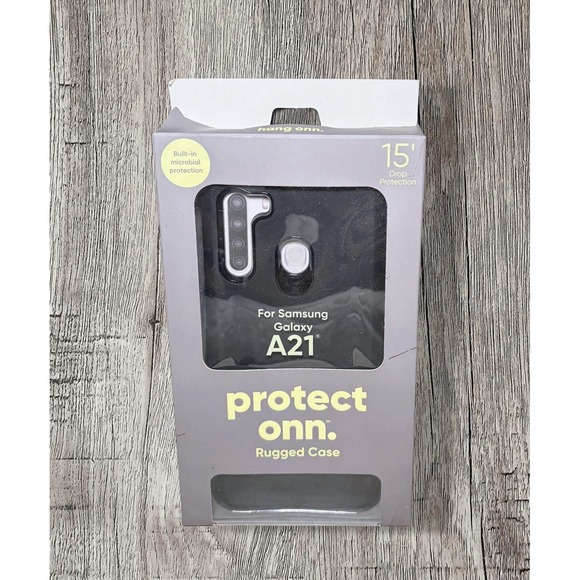 SAMSUNG GALAXY A21 - PROTECT ONN - RUGGED 15' DROP PROTECTION - Picture 1 of 4